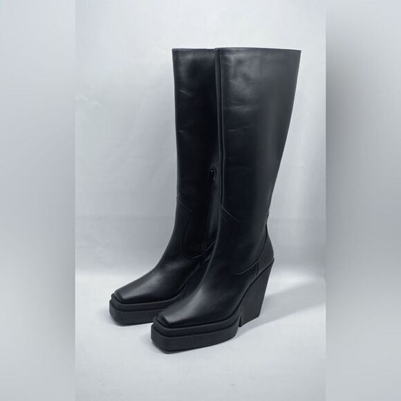 Gia Borghini  Texan Leather Platform Knee-High Boots size 41 - Picture 1 of 13